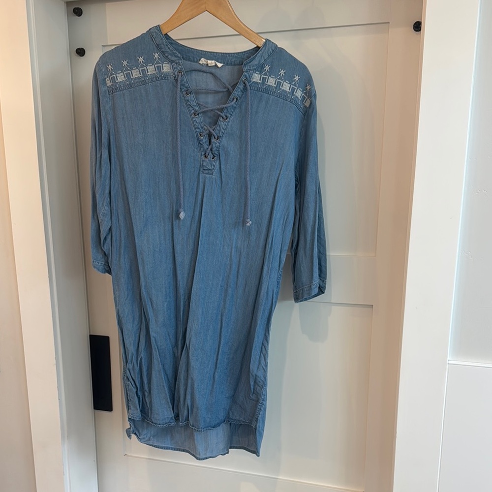 Blue Tunic with Embroidered Details